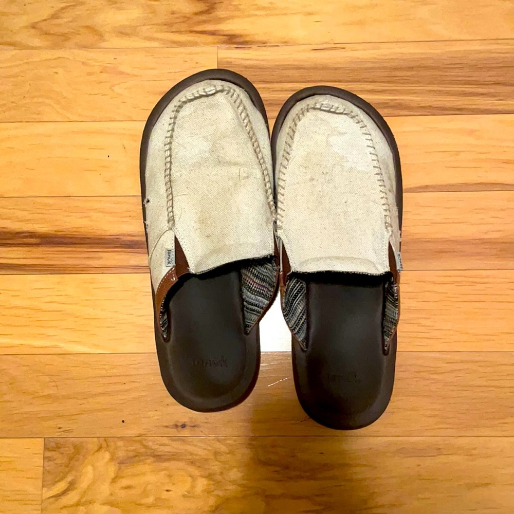 Sanuks Slip-Ons size 12 Brown/Cream